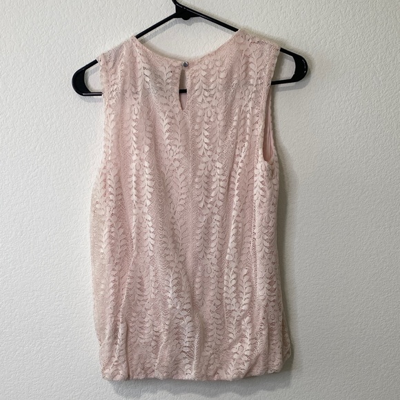 Liz Claiborne Lace Sleeveless Tank Top Blouse in Light Pink Small - Picture 3 of 5